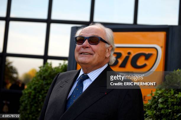 Bic Chairman and Chief Executive Officer Bruno Bich poses during a visit of the French Economy and Finance Minister, to a plant of the French company...