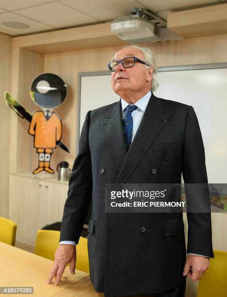 Bic Chairman and Chief Executive Officer Bruno Bich attends a visit of French Economy and Finance Minister, to a plant of the French company Bic,...