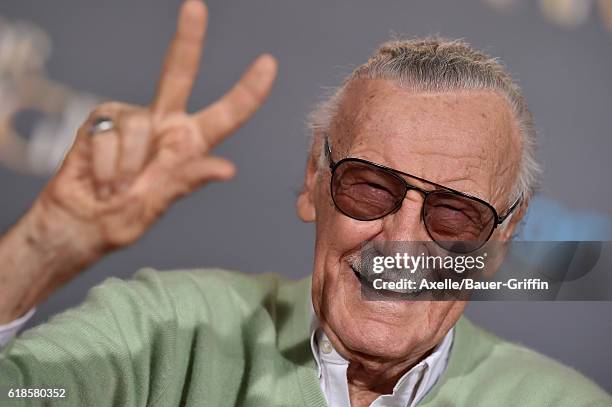 Executive producer Stan Lee arrives at the Los Angeles Premiere of 'Doctor Strange' on October 20, 2016 in Hollywood, California.