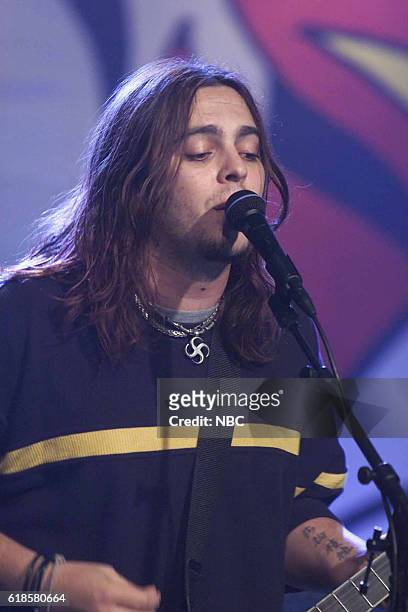 Episode 2407 -- Pictured: Musical guest Shaun Morgan of Seether performs on January 13, 2003 --
