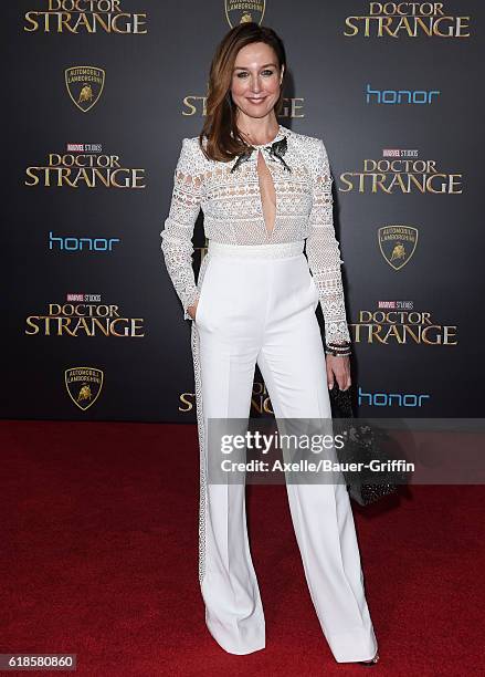 Actress Elsa Zylberstein arrives at the Los Angeles Premiere of 'Doctor Strange' on October 20, 2016 in Hollywood, California.