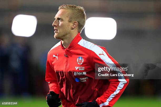 Peter Larsson of Helsingborgs IF during the Allsvenskan match between Helsingborgs IF and Djurgardens IF at Olympia on October 27, 2016 in...