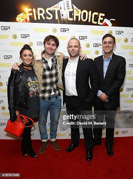 Clair Meek, James Buckley, Mark urphy and James Mullinger attend the UK Premiere of "The Comedian's Guide To Survival" at Vue Piccadilly on October...