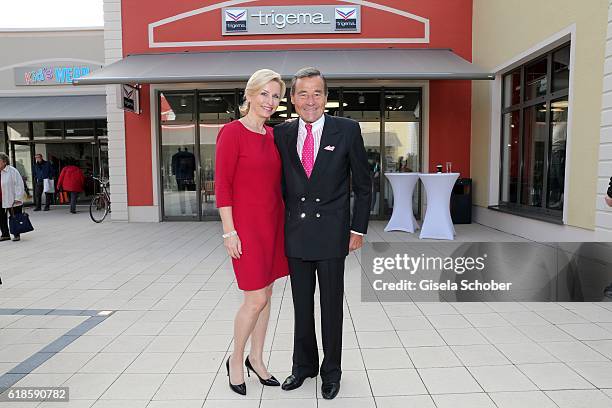 Wolfgang Grupp, CEO Trigema and his wife Elisabeth Grupp during the opening of the City Outlet Geislingen on October 27, 2016 in Geislingen, Germany.