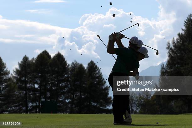 Crans Montana, Switzerland Romain Wattel FRA during Golf Omega European Masters in Crans Montana 2016 Omega European Masters at Crans-sur-Sierre Golf...