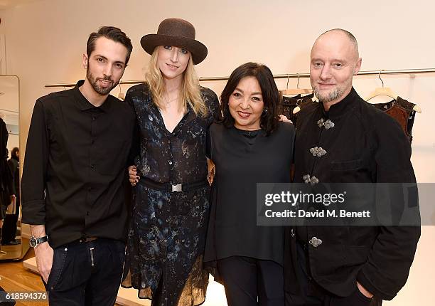 Claudio Marioto, Jade Parfitt, Gulia Talipova and Ian Garlant attend the High Everyday Couture Collection Presentation by Claire Campbell hosted by...