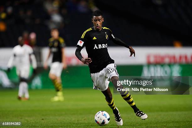 Alexander Isak of AIK during the Allsvenskan match between AIK and BK Hacken at Friends arena on October 27, 2016 in Solna, Sweden.