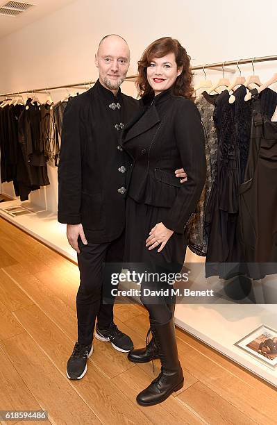 Ian Garlant and Jasmine Guinness attend the High Everyday Couture Collection Presentation by Claire Campbell hosted by Jasmine Guinness and Jade...