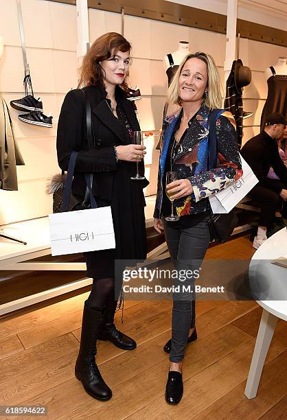 Jasmine Guinness and Tara Agace attend the High Everyday Couture Collection Presentation by Claire Campbell hosted by Jasmine Guinness and Jade...