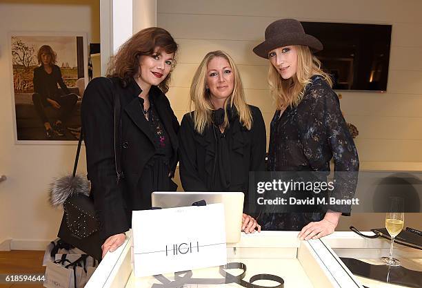Jasmine Guinness, Sophie Lloyd and Jade Parfitt attend the High Everyday Couture Collection Presentation by Claire Campbell hosted by Jasmine...