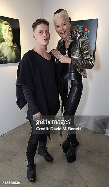 Ben Ashton and Daphne Guinness attend the closing party of artist Ben Ashton's exhibition 'The King Is Dead, Long Live The King' at The Cob Gallery...