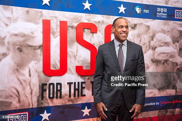Michael Sneed attends the USO anniversary. The United Service Organizations a private, non-profit organization, which mission is to strength...