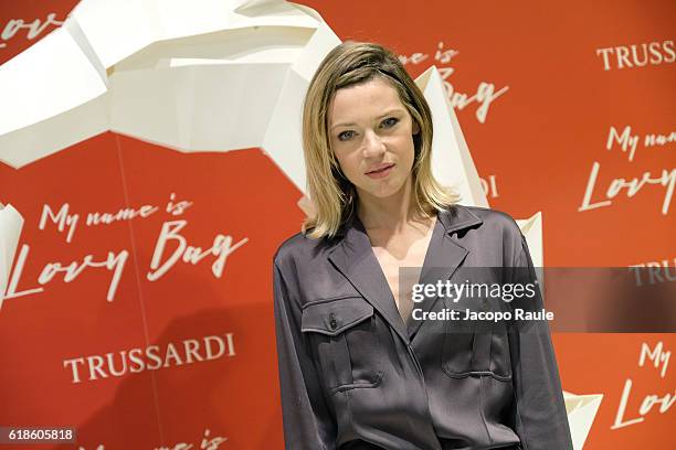 Gaia Trussardi attends Trussardi Lovy Bag Presentation on October 27, 2016 in Milan, Italy.