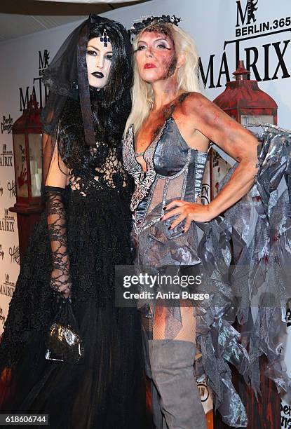 Fiona Erdmann and Natascha Ochsenkencht attend the Halloween party by Natascha Ochsenknecht at Berlin Dungeon on October 27, 2016 in Berlin, Germany.