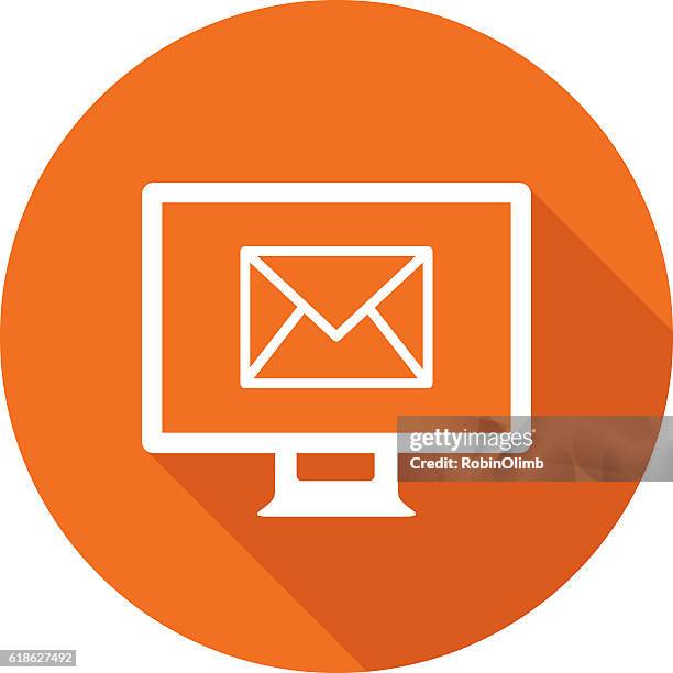 computericon email - white envelope stock illustrations