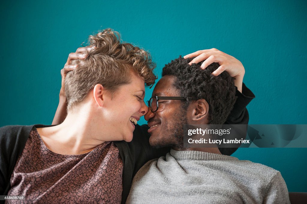 Couple touching noses