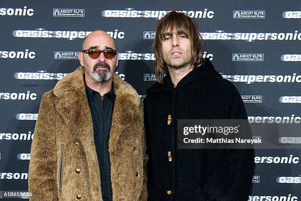 Liam Gallagher and Paul 'Bonehead' Arthurs during the 'Oasis: Supersonic' German Premiere on October 27, 2016 in Berlin, Germany.