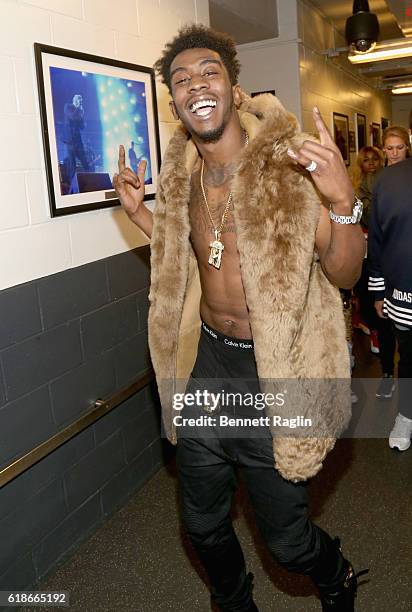 Rapper Desiigner poses backstage during Power 105.1's Powerhouse 2016 at Barclays Center on October 27, 2016 in New York City.