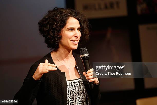 Staff writer for the NY Times Magazine Susan Dominus speaks during NYT Mag Live: A Special Politics Edition at Neuehouse on October 27, 2016 in New...