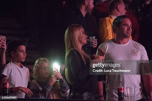 Katie Price, Princess Tiaamii, Kieran Hayler and Junior Andre are seen at the Kiss FM Haunted House Party at SSE Arena on October 27, 2016 in London,...