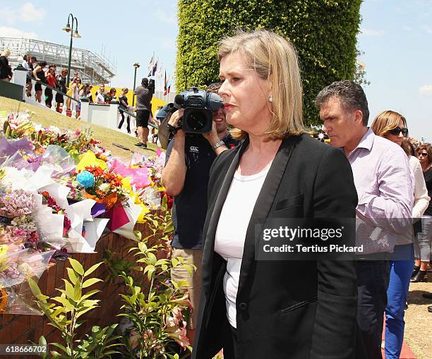 Ardent Leisure CEO Deborah Thomas after a private memorial was held at Dreamworld on October 28, 2016 in Gold Coast, Australia. Four people were...