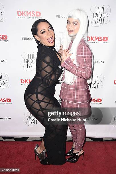 Actors Selenis Leyva and Taryn Manning attend the DKMS 2016 Blood Ball at Diamond Horseshoe on October 27, 2016 in New York City.