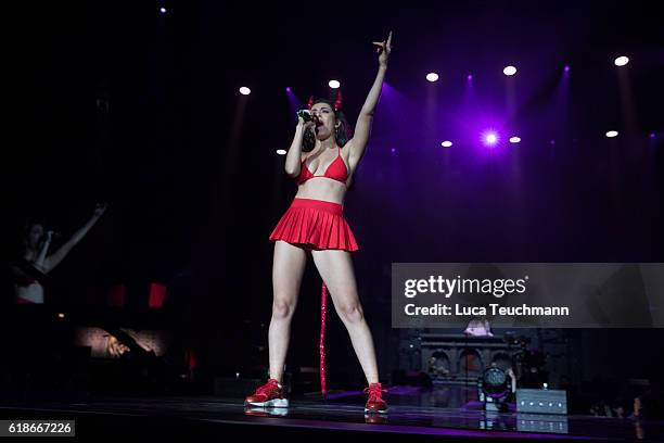 Charli XCX performs at the Kiss FM Haunted House Party at SSE Arena on October 27, 2016 in London, England.