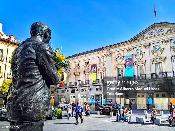 spain,madrid, santa ana square, garcia lorca - federico garcia lorca fotografías e imágenes de stock
