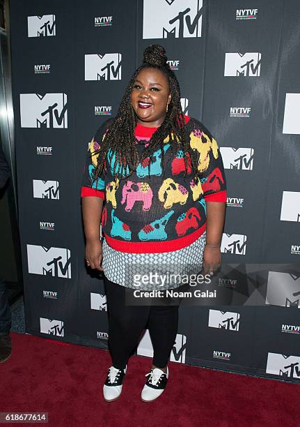 Nicole Byer attends 'The Struggle Is Real: Gender, Race, Entrepreneurship And The Women Of MTV' during the 12th Annual New York Television Festival...