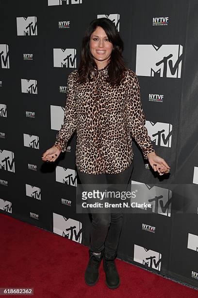 Actress Scout Durwood attends "The Struggle Is Real: Gender, Race, Entrepreneurship and the Women of MTV" during the 12th Annual New York Television...