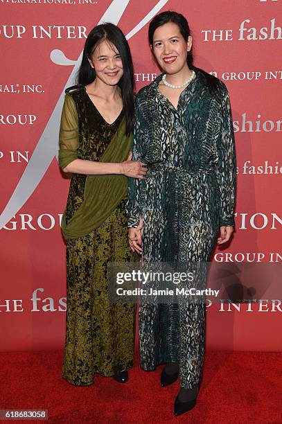 Way Zen and Alice Chin attend 2016 Fashion Group International Night Of Stars Gala at Cipriani Wall Street on October 27, 2016 in New York City.