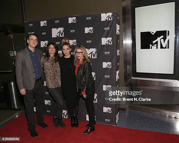 Executive producer Harry Elfont, actresses Scout Durwood, Jessica Rothe and executive producer Deborah Kaplan attend "The Struggle Is Real: Gender,...