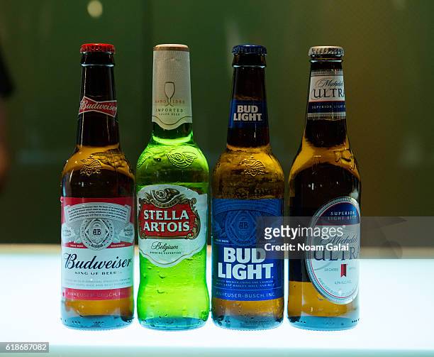 Beer bottles on display during the 12th Annual New York Television Festival at SVA Theater on October 27, 2016 in New York City.