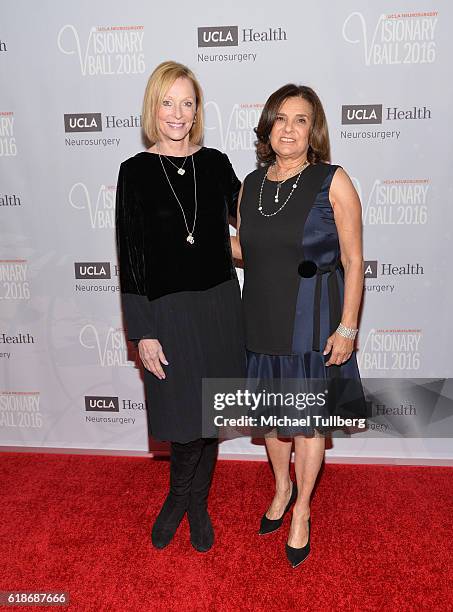 Visionary Ball Co-Chairs Edie Baskin Bronson and Susan Dolgen attend the UCLA Department of Neurosurgery Visionary Ball 2016 at the Beverly Wilshire...