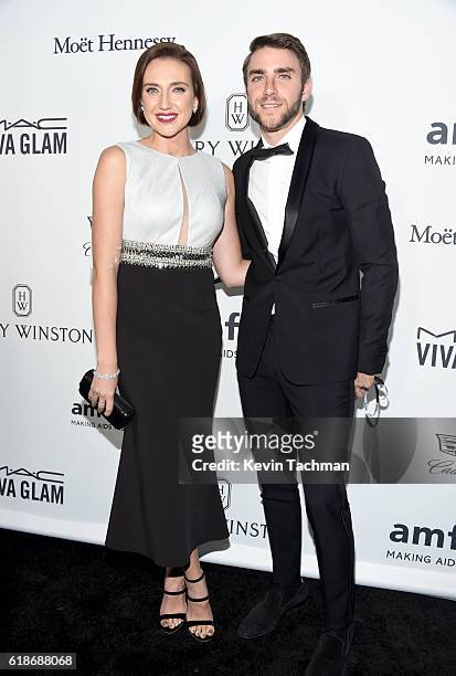 Actress Anna Schafer and producer Peter Schafer attend amfAR's Inspiration Gala at Milk Studios on October 27, 2016 in Hollywood, California.