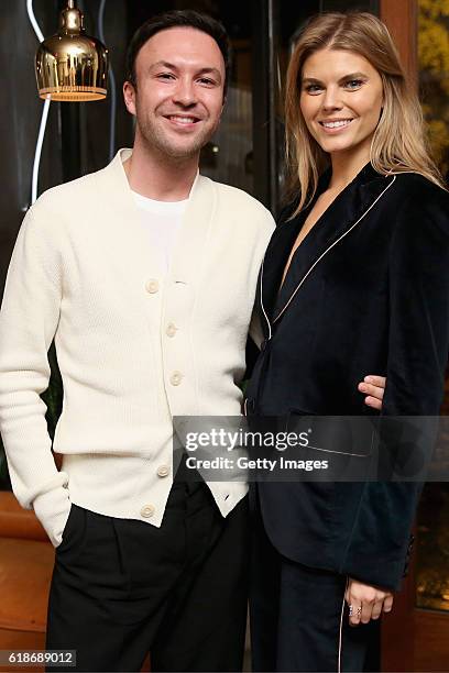 Tom Van Thorpe and Maryna Linchuk attend MATCHESFASHION.COM x Roksanda Dinner at Le Turtle on October 27, 2016 in New York City.