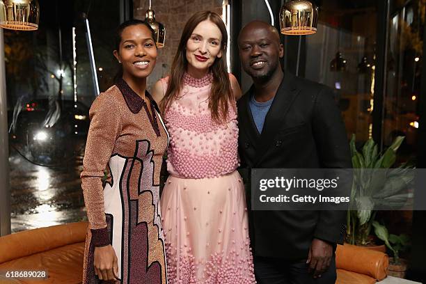 Ashley Adjaye, Roksanda Ilincic, and David Adjaye attend MATCHESFASHION.COM x Roksanda Dinner at Le Turtle on October 27, 2016 in New York City.