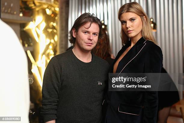 Christopher Kane and Maryna Linchuk attend MATCHESFASHION.COM x Roksanda Dinner at Le Turtle on October 27, 2016 in New York City.