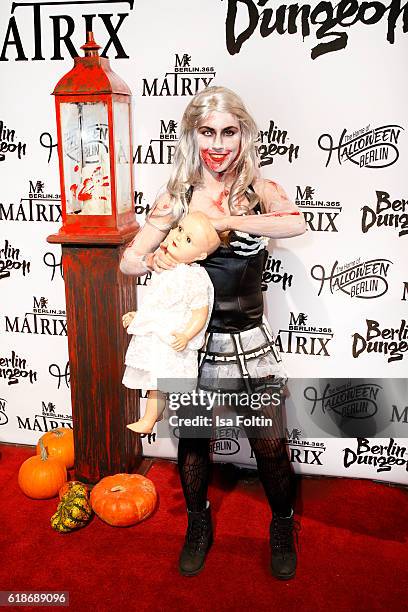 German actress Sarah Tkotsch attends the Halloween party by Natascha Ochsenknecht at Berlin Dungeon on October 27, 2016 in Berlin, Germany.