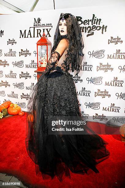 Model Fiona Erdmann attends the Halloween party by Natascha Ochsenknecht at Berlin Dungeon on October 27, 2016 in Berlin, Germany.