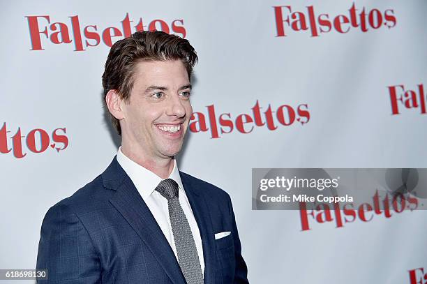 Actor Christian Borle attends "Falsettos" Opening Night - Press Room at New York Hilton Midtown on October 27, 2016 in New York City.