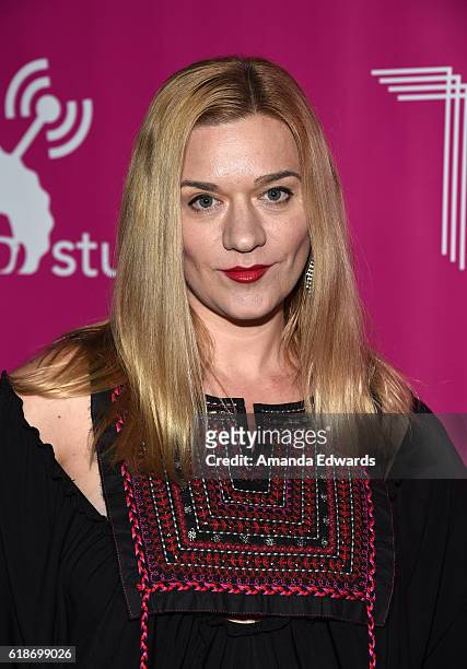 Actress Moira Cue arrives at Storytellers United: The New Face of LGBTQ Youth in Entertainment at NeueHouse Hollywood on October 27, 2016 in Los...
