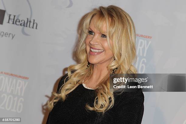 Producer Joan Dangerfield arrives at the Visionary Ball 2016 at the Beverly Wilshire Four Seasons Hotel on October 27, 2016 in Beverly Hills,...