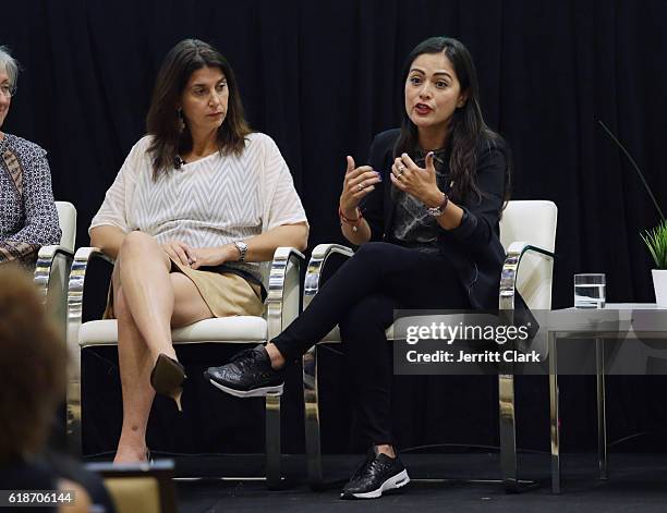 Laura Gentile and Blanca Gonzalez speak during the 5th Annual LA84 Foundation Summit on October 27, 2016 in Los Angeles, California.