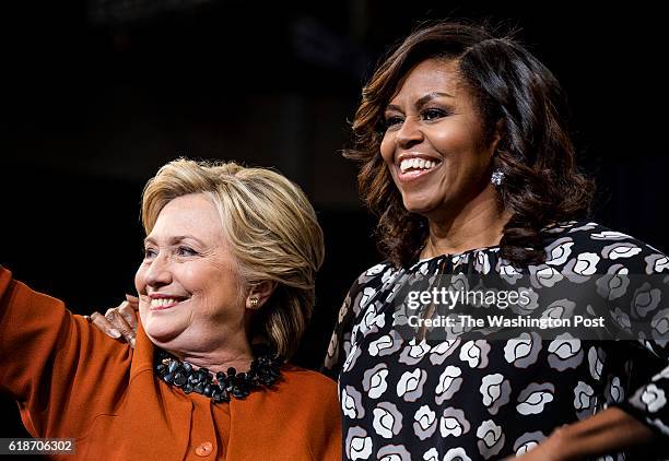 Democratic Nominee for President of the United States former Secretary of State Hillary Clinton campaigns in North Carolina with First Lady Michelle...