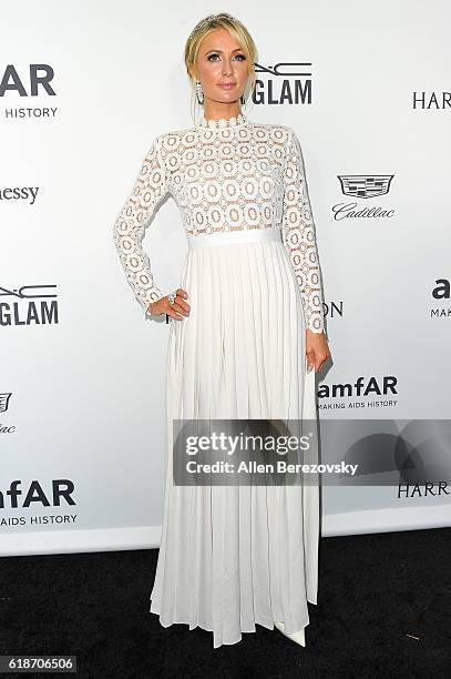 Paris Hilton attends amfAR's Inspiration Gala Los Angeles at Milk Studios on October 27, 2016 in Hollywood, California.