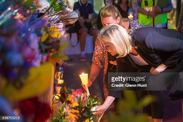 Ardent Leisure CEO Deborah Thomas attends a candlelight vigil outside Dreamworld on October 28, 2016 in Gold Coast, Australia. Four people were...