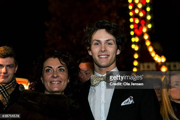 Young ballet dancer Andreas Kaas arrives with his mother to the Alvin Ailey American Dance Theater performance in the Tivoli Concert Hall in...