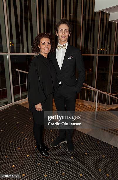 Young ballet dancer Andreas Kaas arrives with his mother to the Alvin Ailey American Dance Theater performance in the Tivoli Concert Hall in...