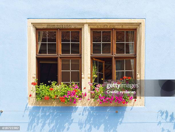 beautiful windows with flowers from bavaria - syolacan 個照片及圖片檔